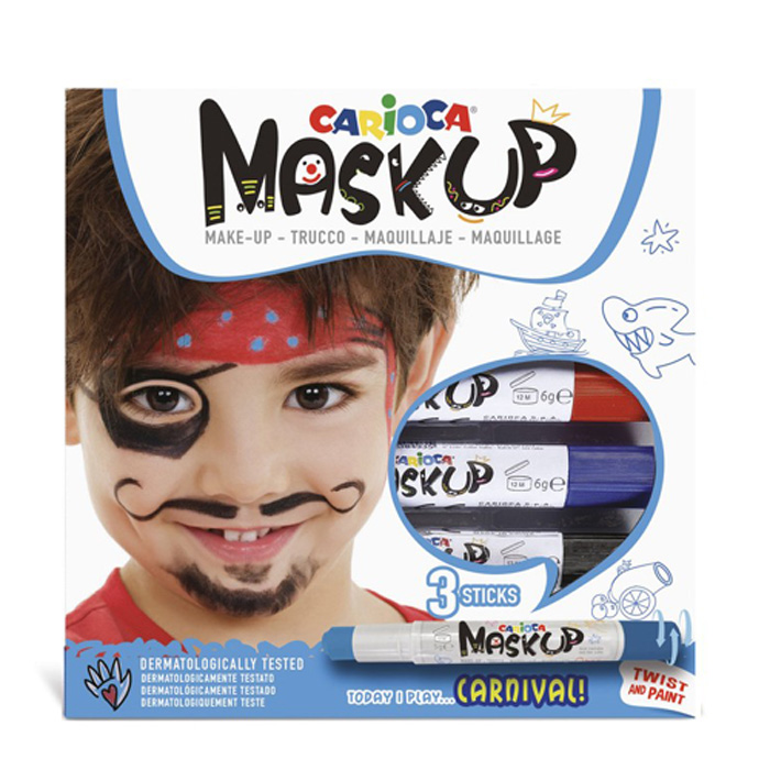 Carioca Mask-up Carnival — Set 3 culori pentru de machiaj (face painting)
