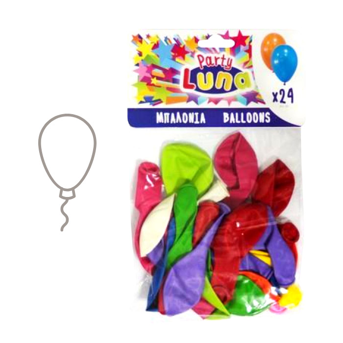 Set 24 baloane colorate, din latex natural, biodegradabile