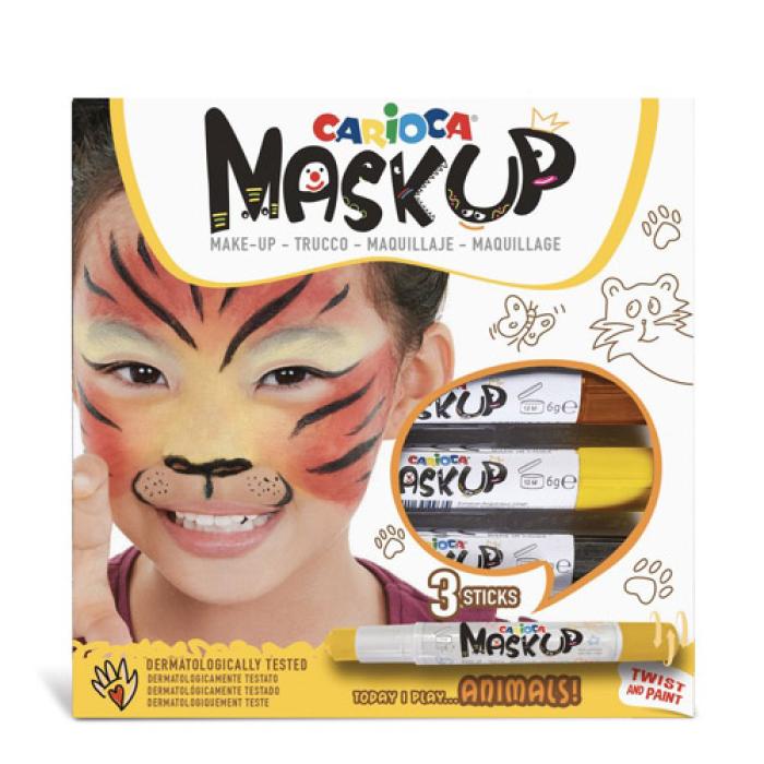 Carioca Mask-up Animals - Set 3 culori pentru machiaj (face painting)