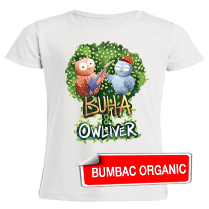 Tricou pentru copii , bumbac organic - Buha & Owliver - FETE, 3-6 ani