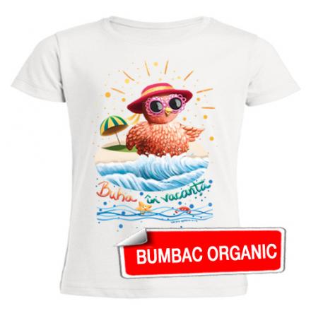 Tricou pentru copii - Buha la plajă - croială FETE