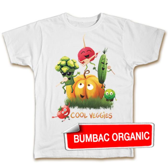 Tricou pentru. copii  - Legume melomane (organic), model BĂIEŢI