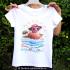 Tricou pentru copii - Buha la plajă - croială FETE